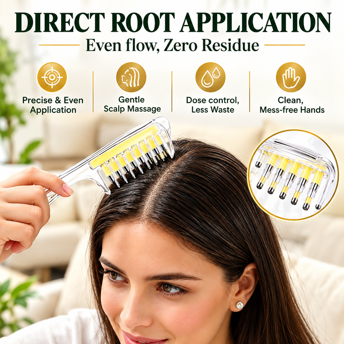 Crystal Serum Comb for Scalp Massage